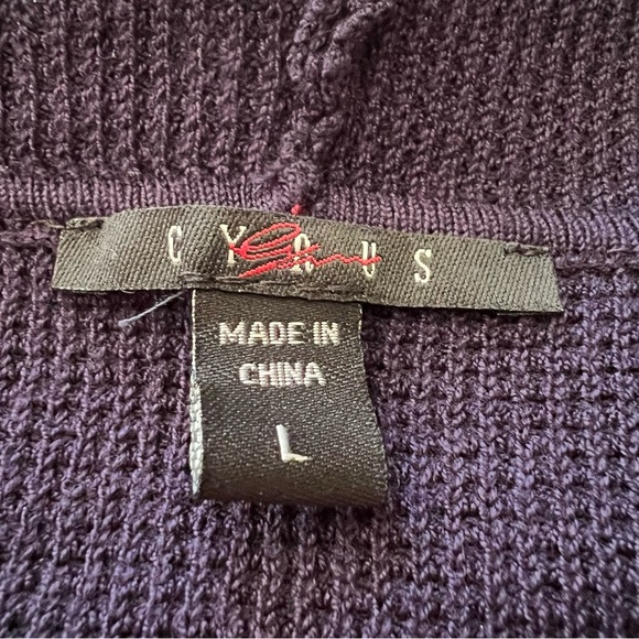 Vintage Navy Blue Cyrus Zip Front Rayon Blend Sweater With Hood Size Large - Picture 5 of 6